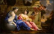 Simon Vouet The Muses Urania and Calliope oil